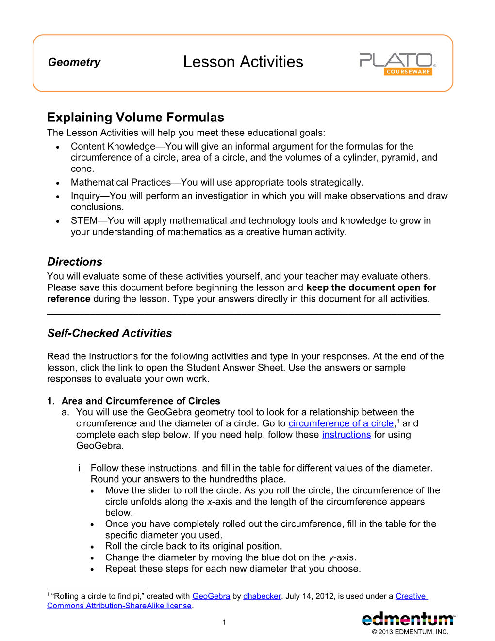 Explaining Volume Formulas