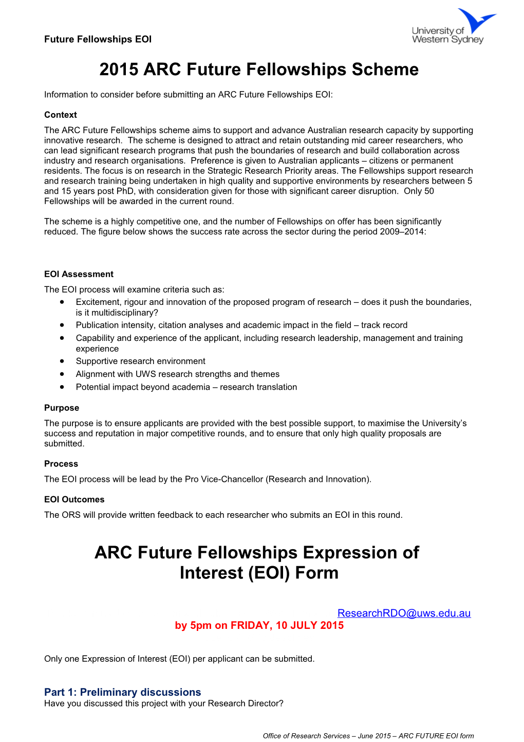 2015ARC Future Fellowshipsscheme