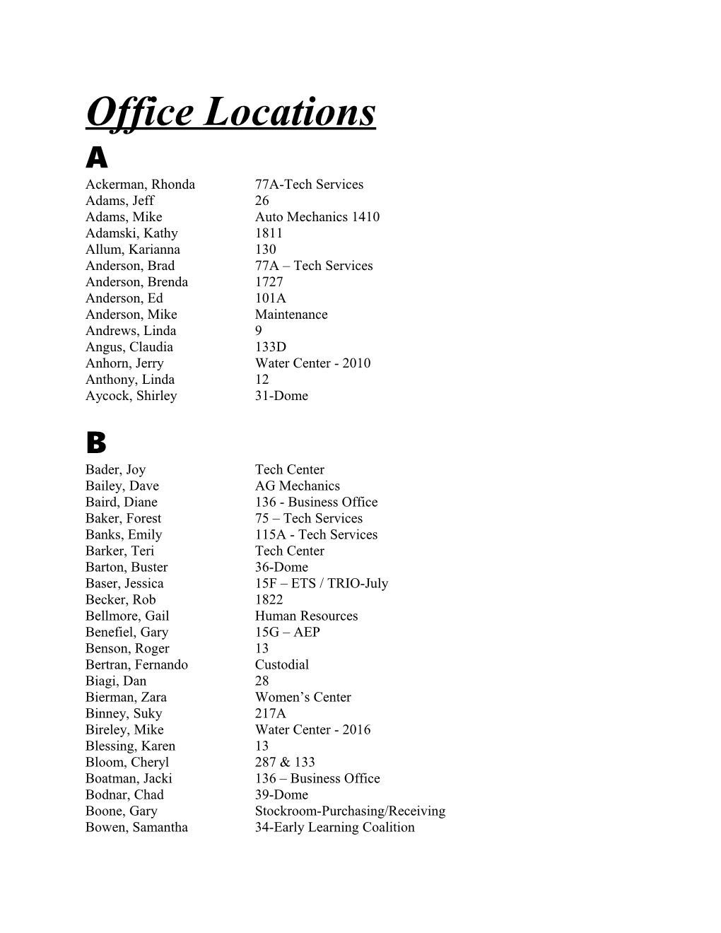 Office Locations