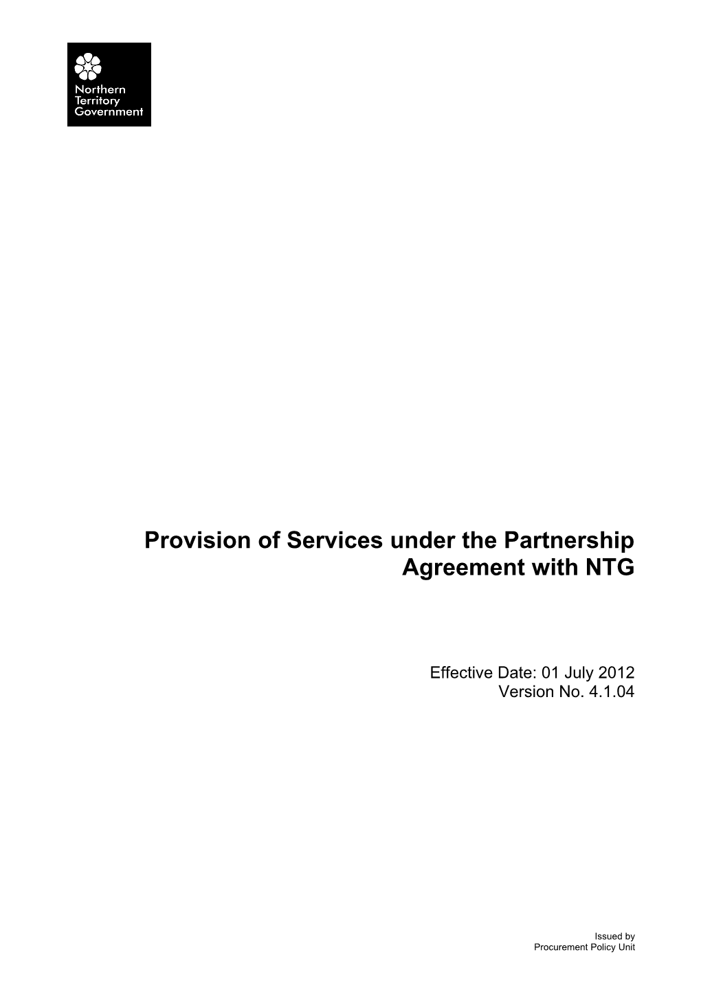 Services Under Partnership Agreement - V 4.1.04 (01 July 2012)