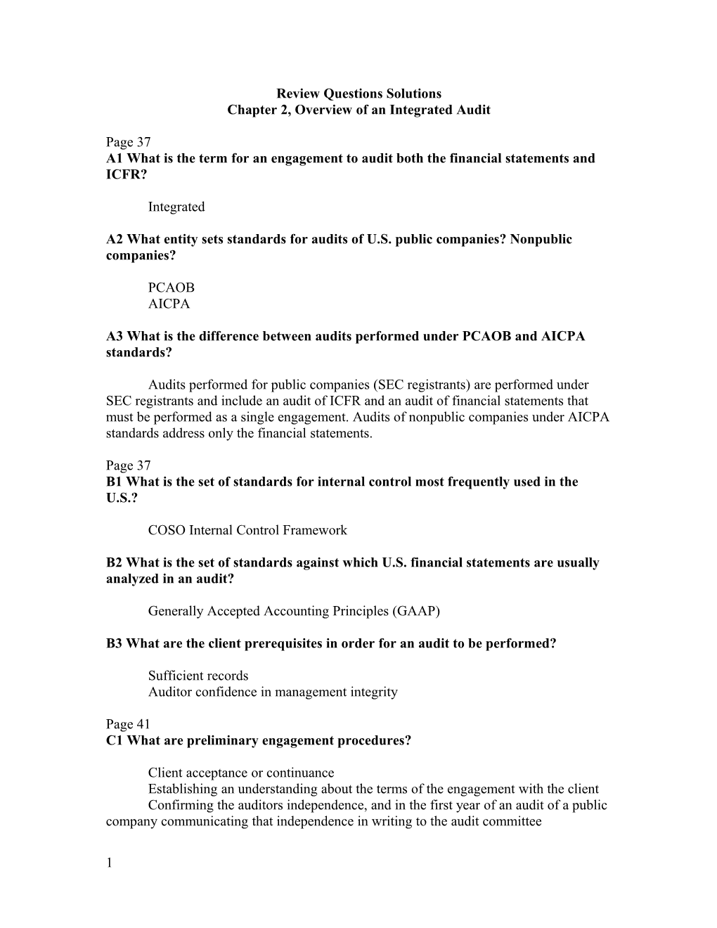 Chapter 2, Overview of an Integrated Audit