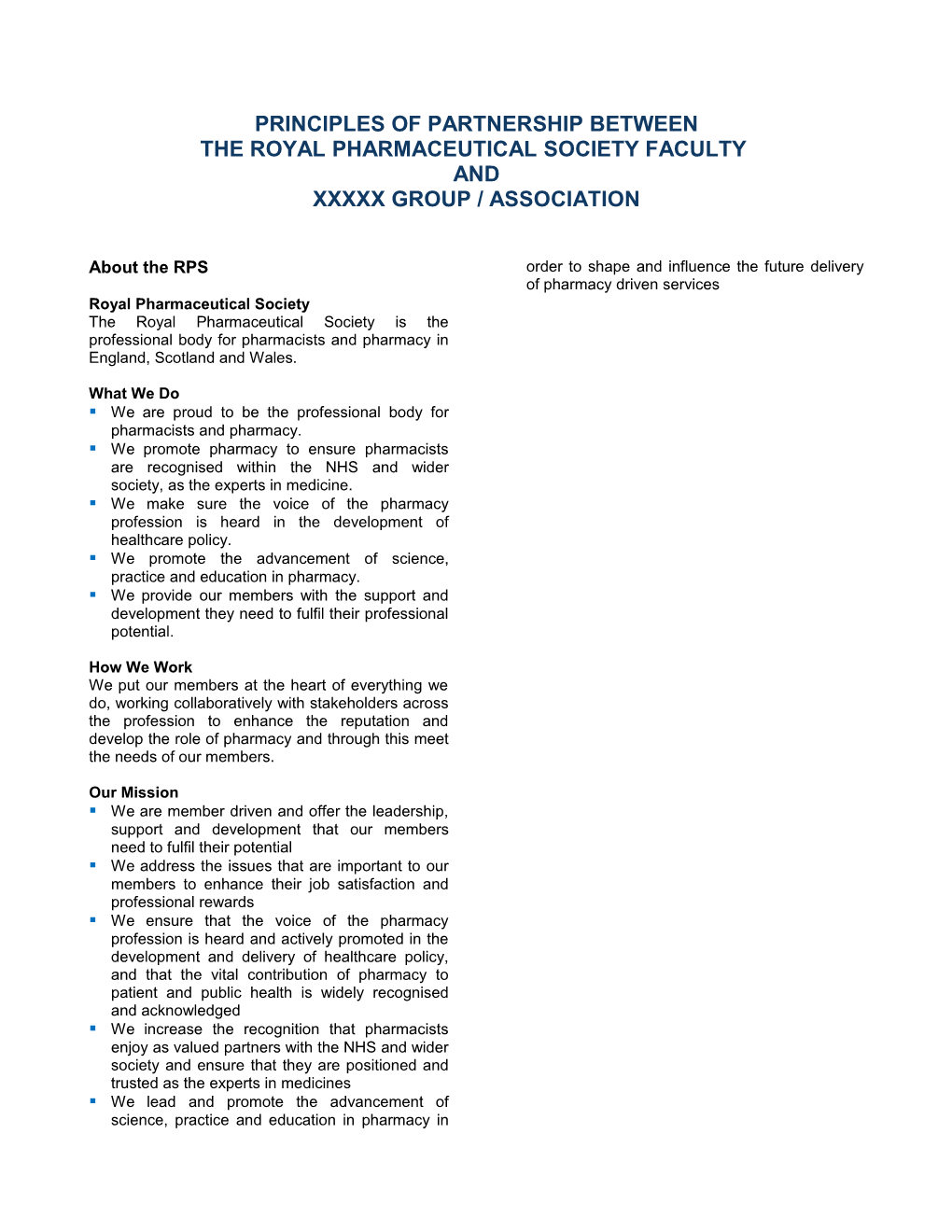 The Royal Pharmaceutical Society Faculty