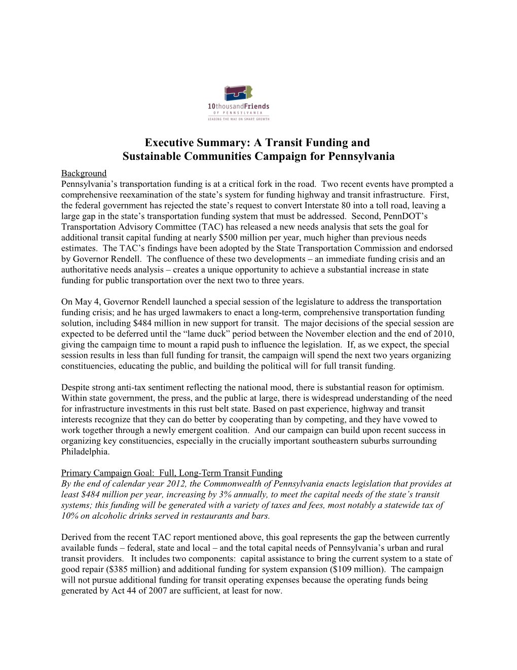 Executive Summary: Atransit Funding And