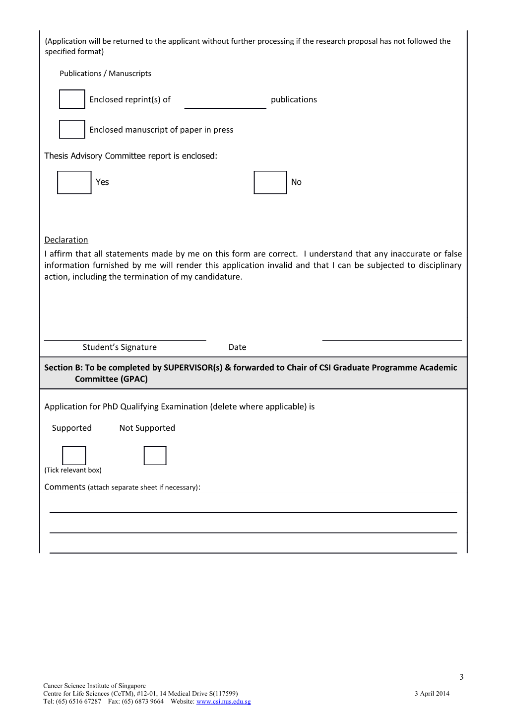 PQE Application Form