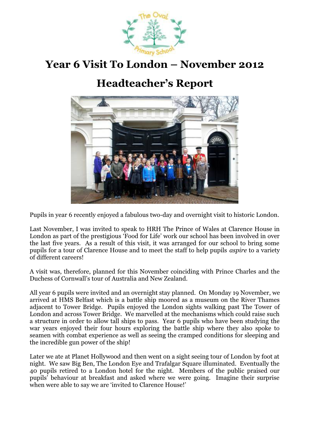 Head Teachers Report