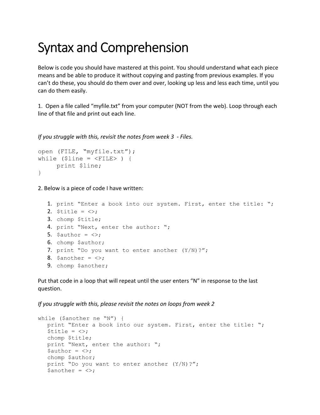 Syntax and Comprehension