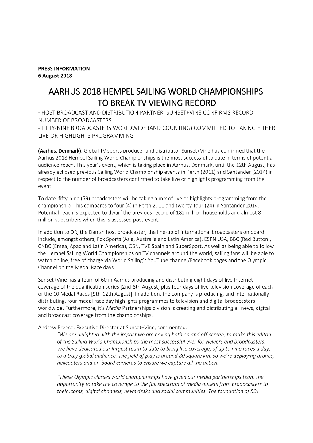 Aarhus 2018 Hempel Sailing World Championships