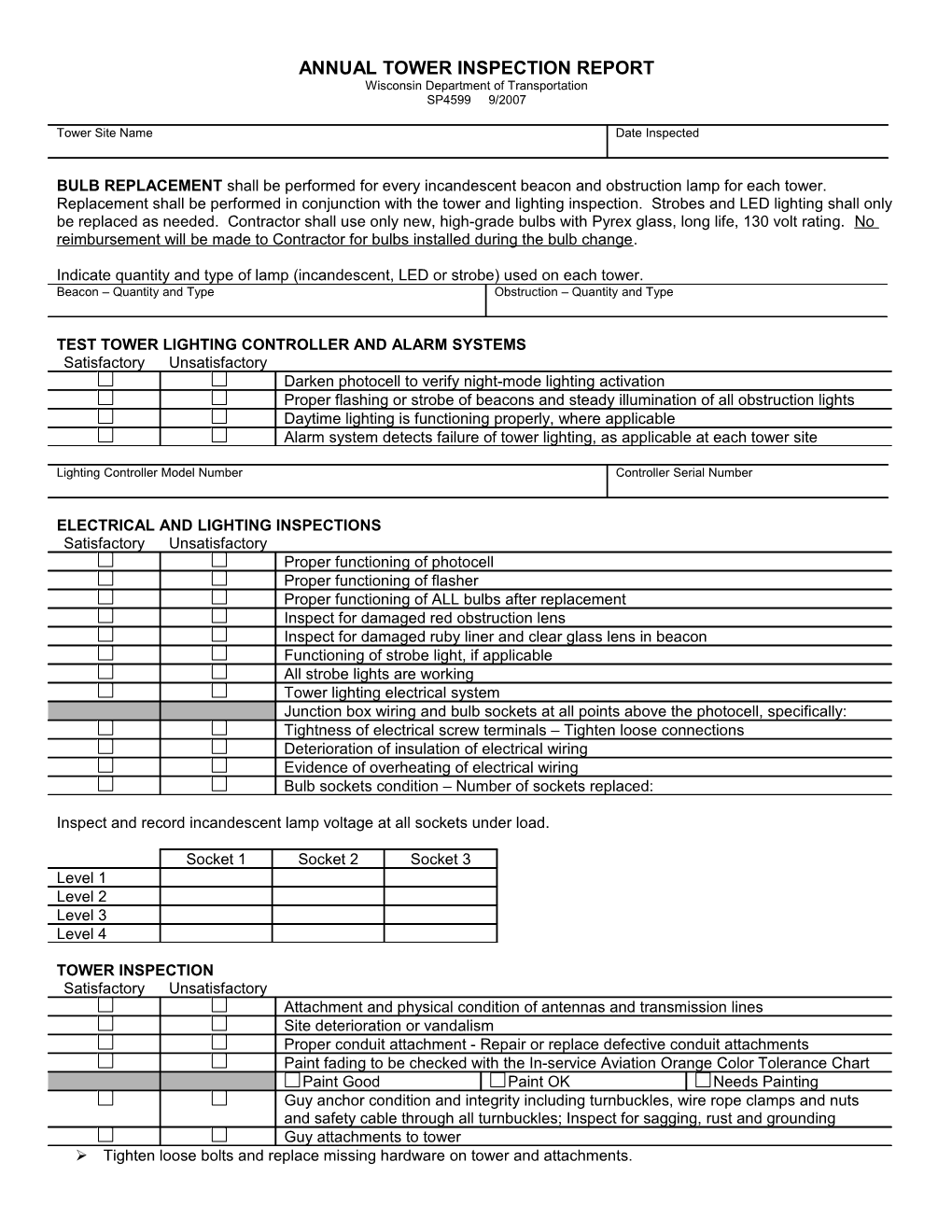 SP4599 Annual Tower Inspection Report