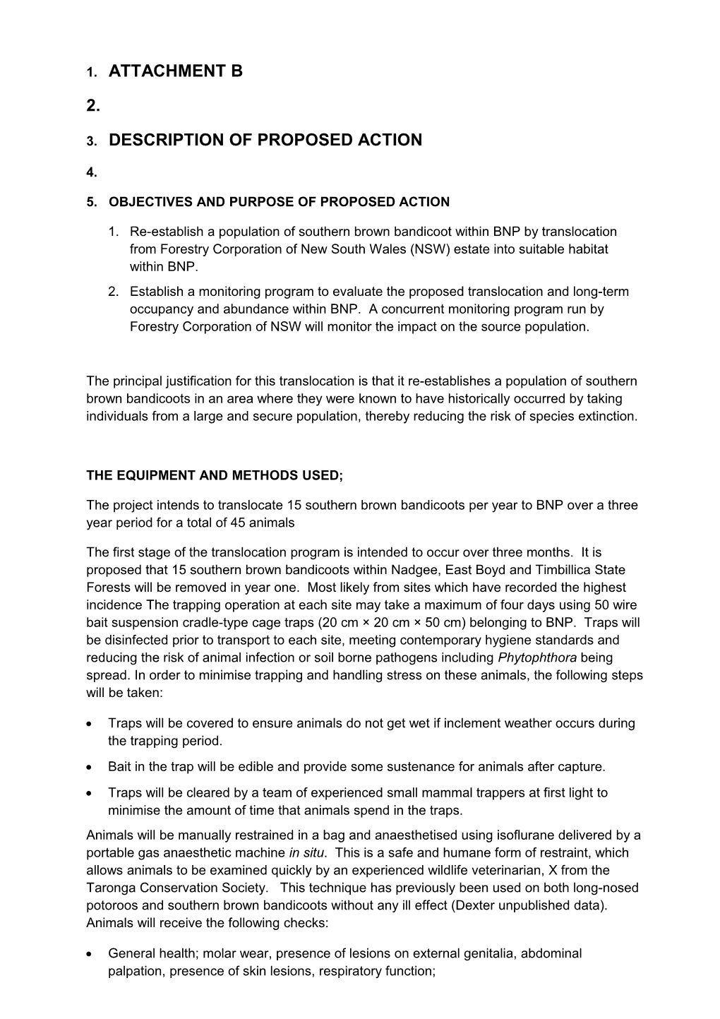 E2015-0103 - Description of Proposed Action