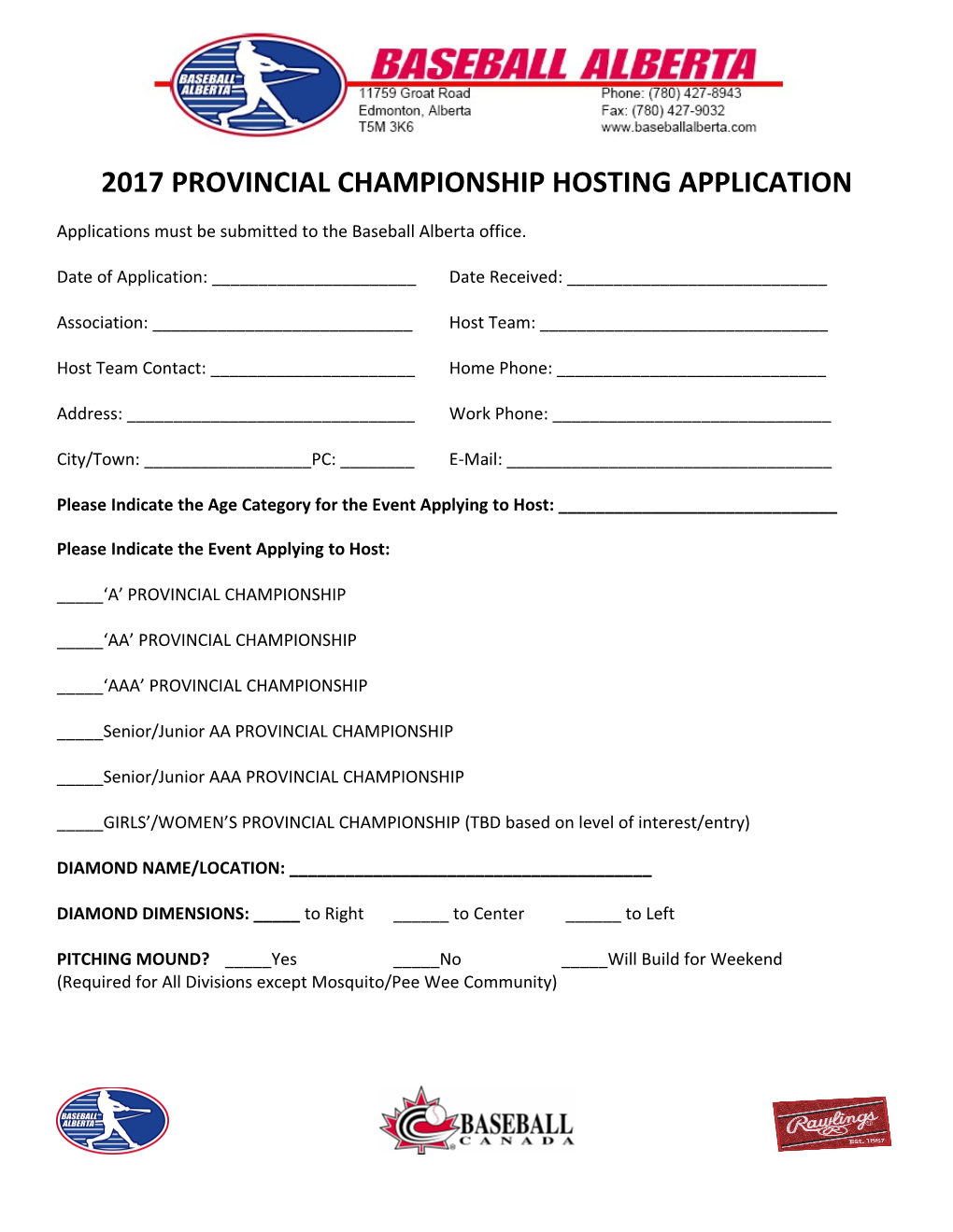 Round Robin/Provincial Host Application