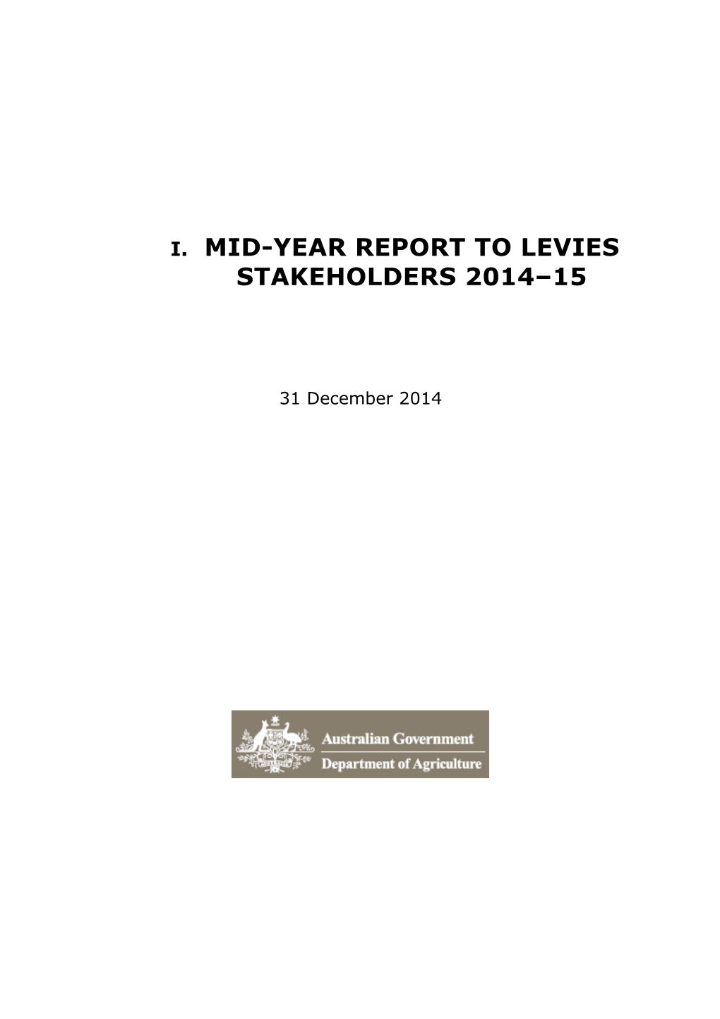 Report to Levies Stakeholders 2013-14