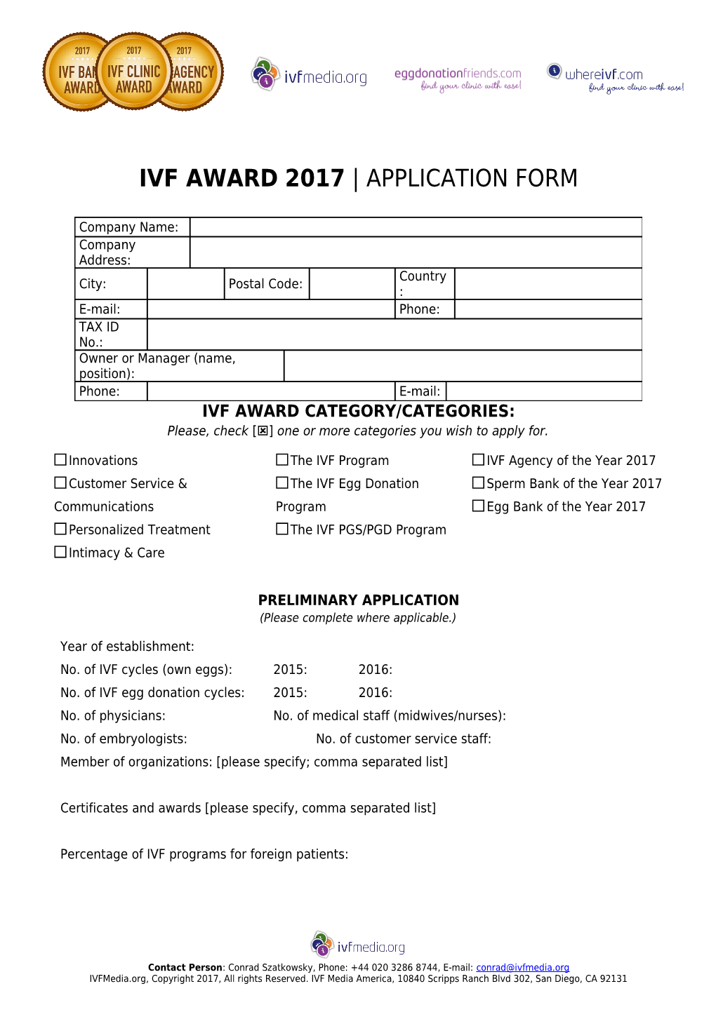 Ivf Award2017 Application Form