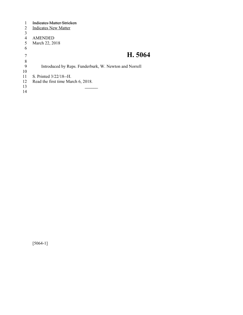 2017-2018 Bill 5064 Text of Previous Version (Mar. 22, 2018) - South Carolina Legislature Online