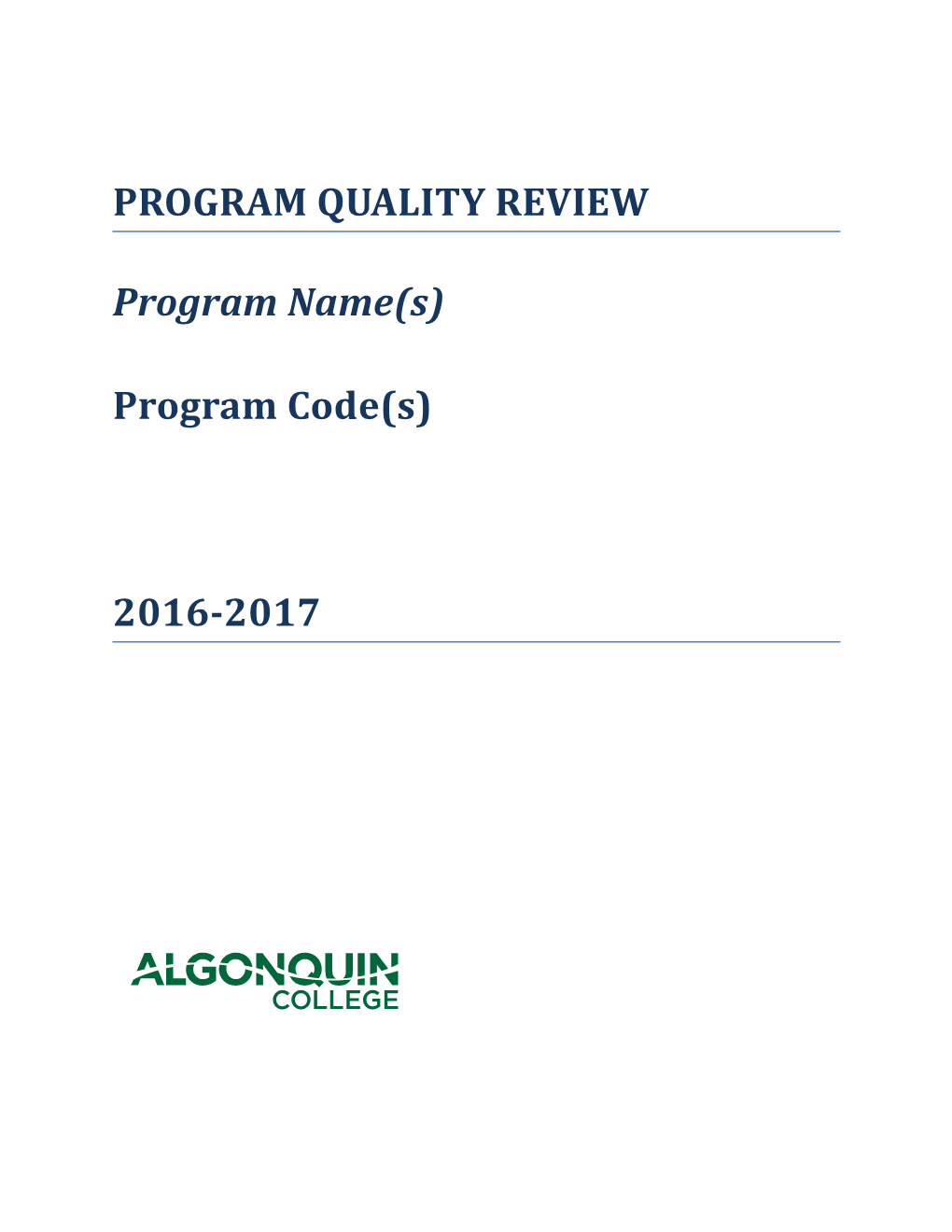 Program Quality Review