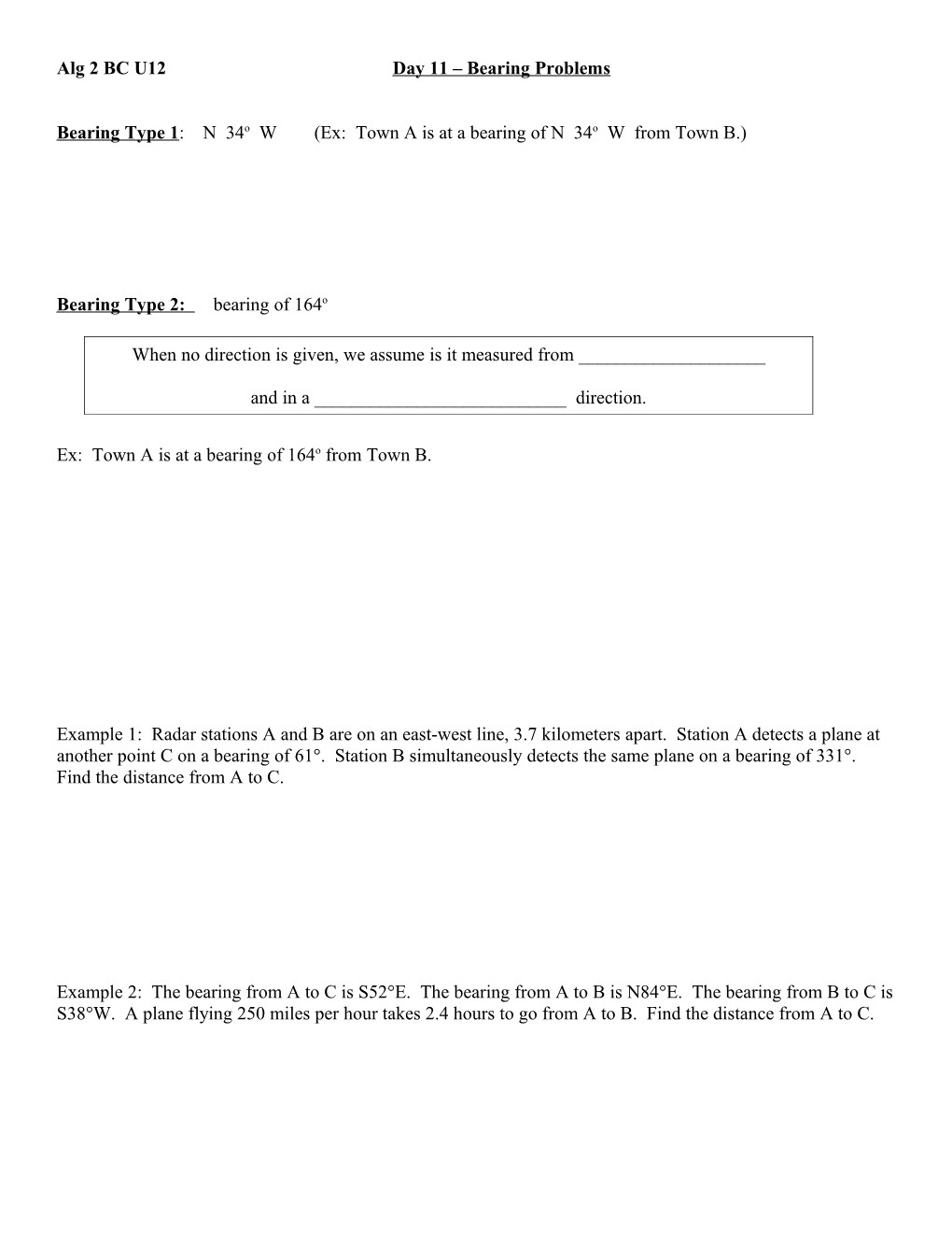 Alg 2 BC U12day 11 Bearing Problems