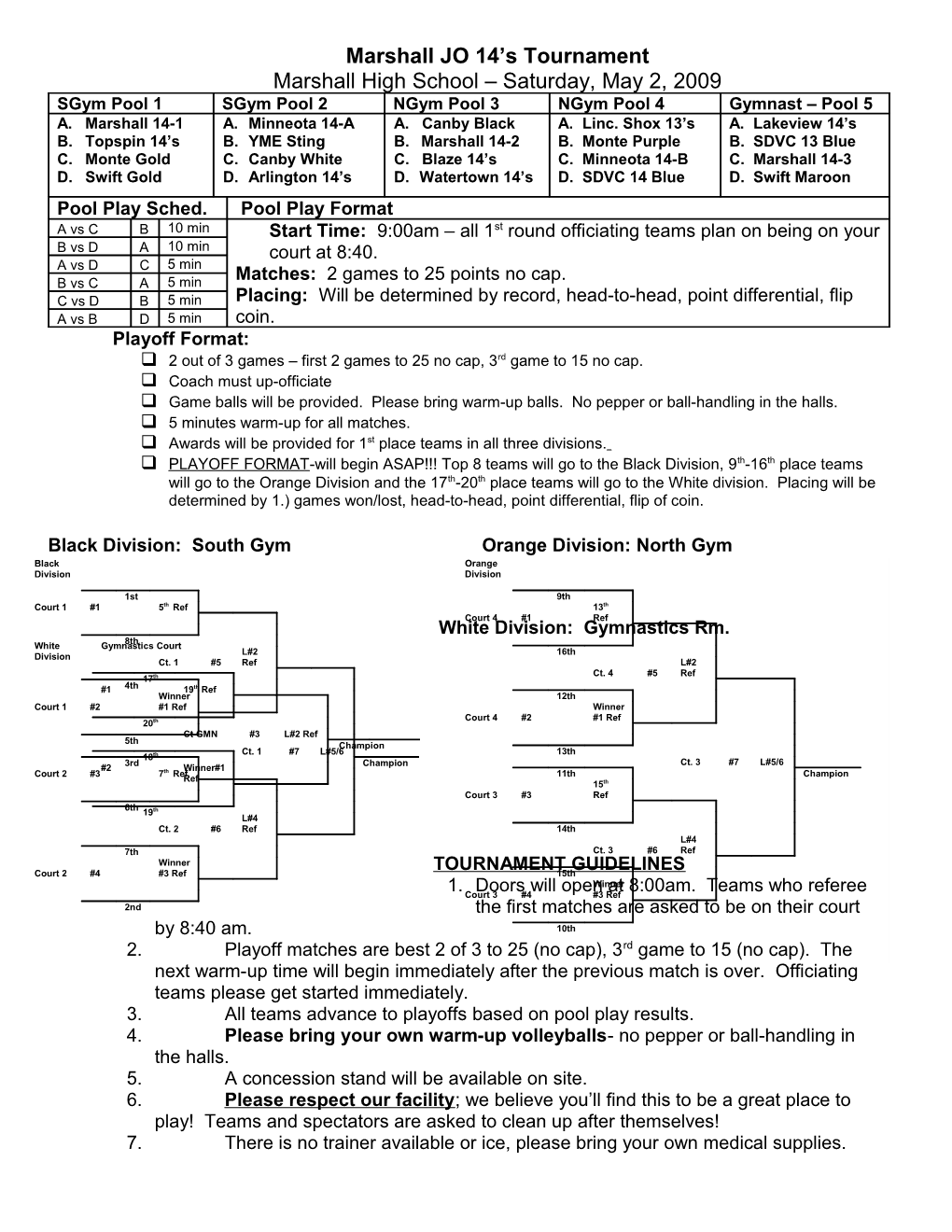 Marshall JO 14 S Tournament