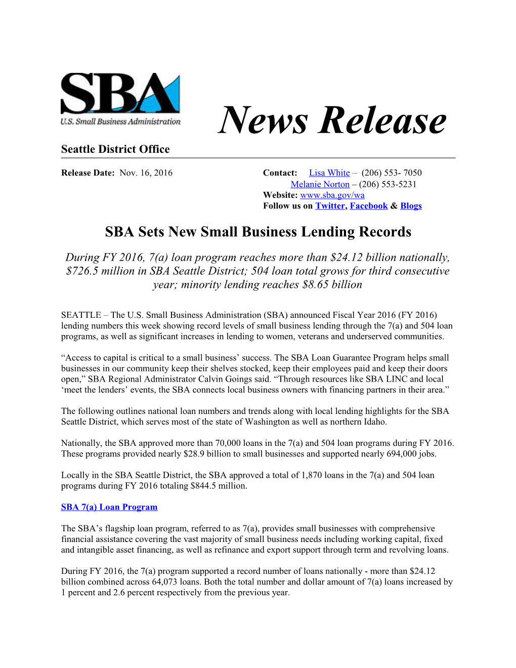 SBA Sets New Small Business Lending Records