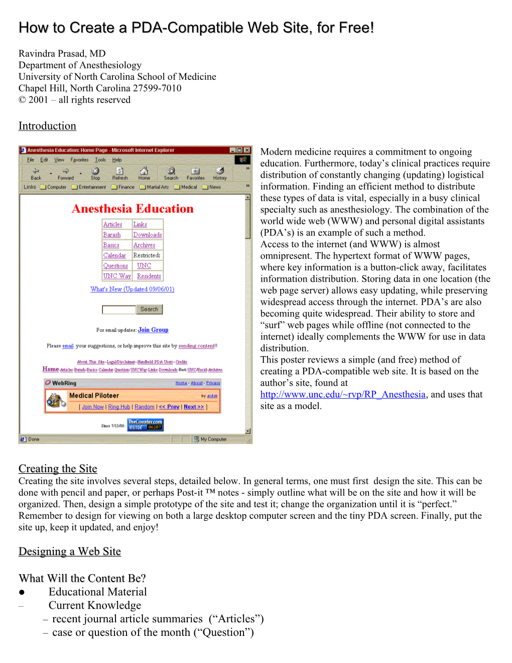 How to Create a PDA-Compatible Web Site (For Internet Dummies)