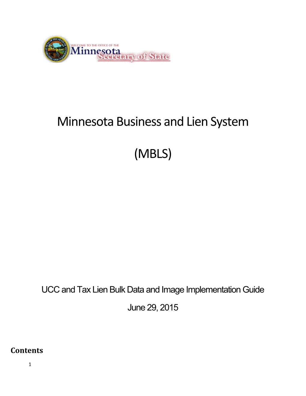 UCC and Tax Lien Bulk Data and Image Implementation Guide