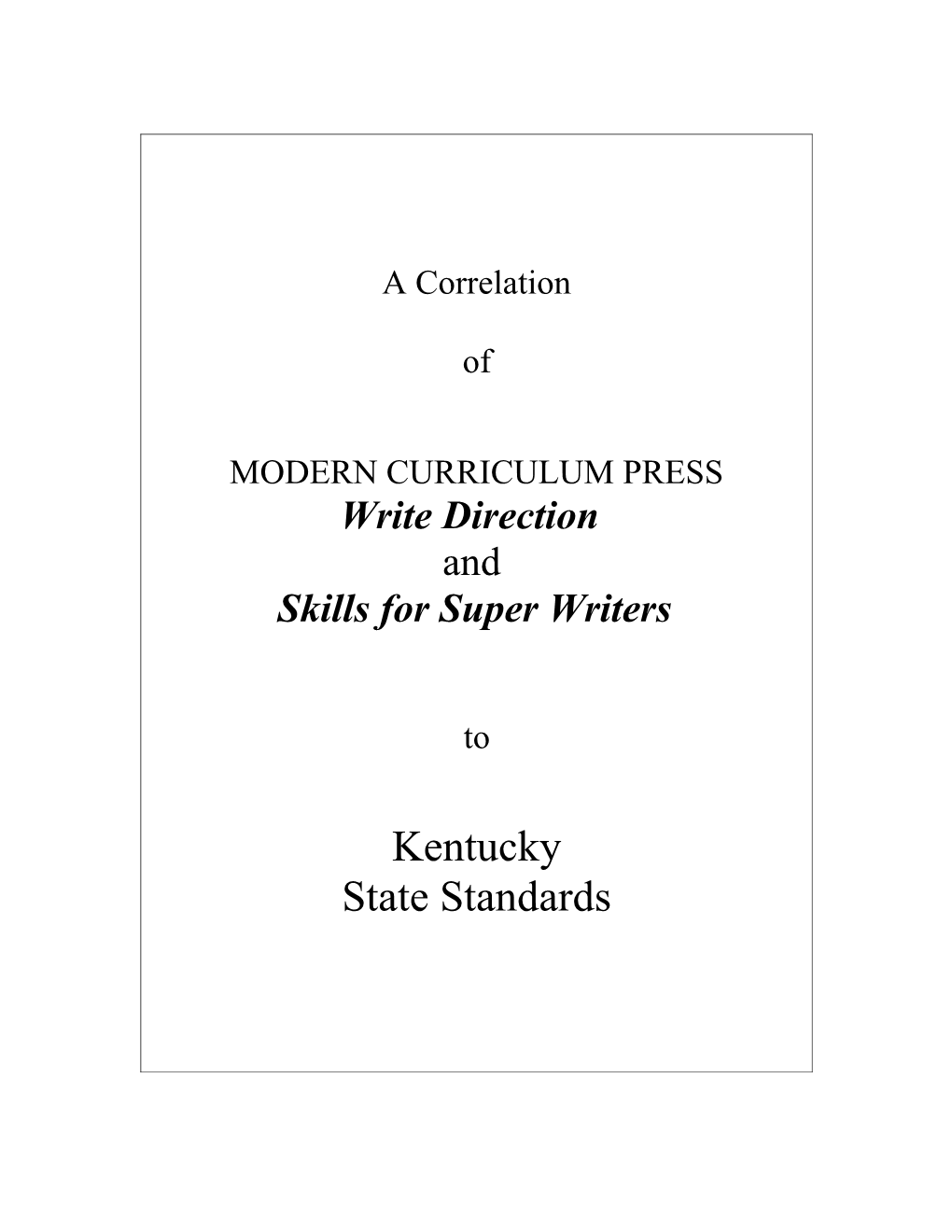 Modern Curriculum Press