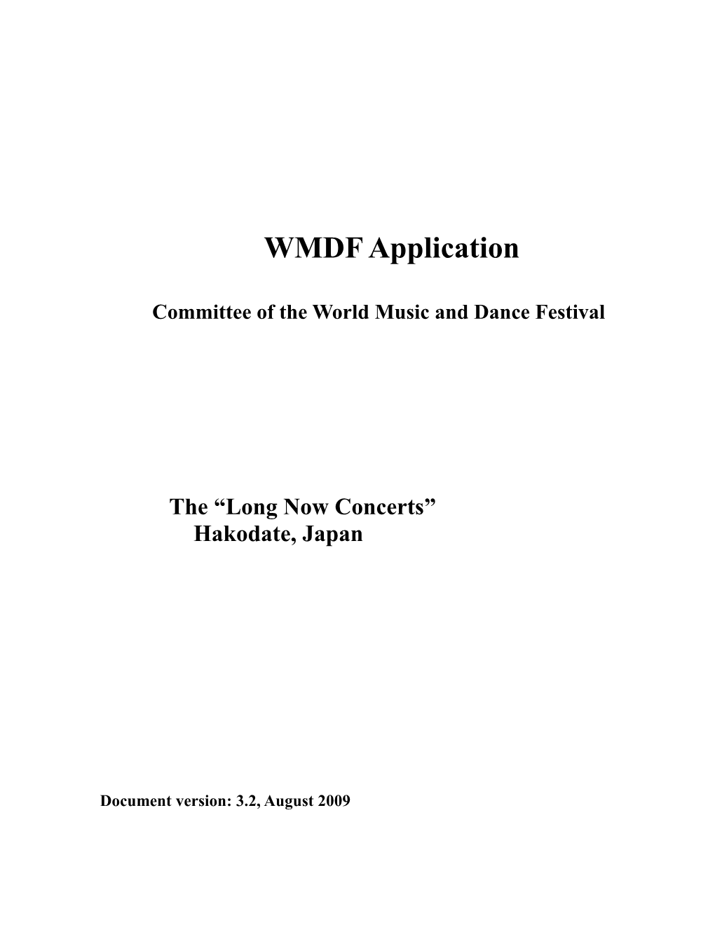 Committee of the World Music and Dance Festival