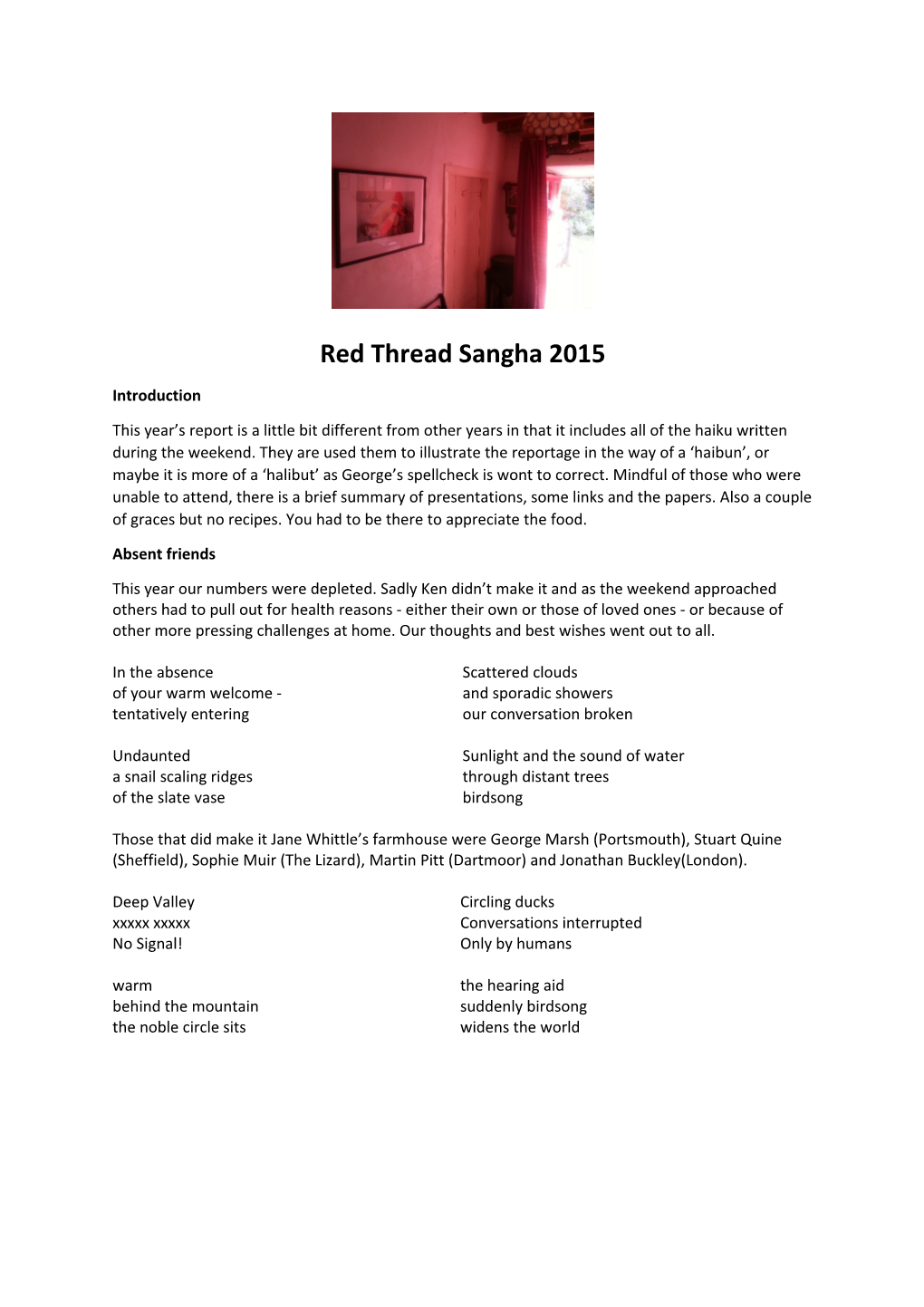 Red Thread Sangha 2015