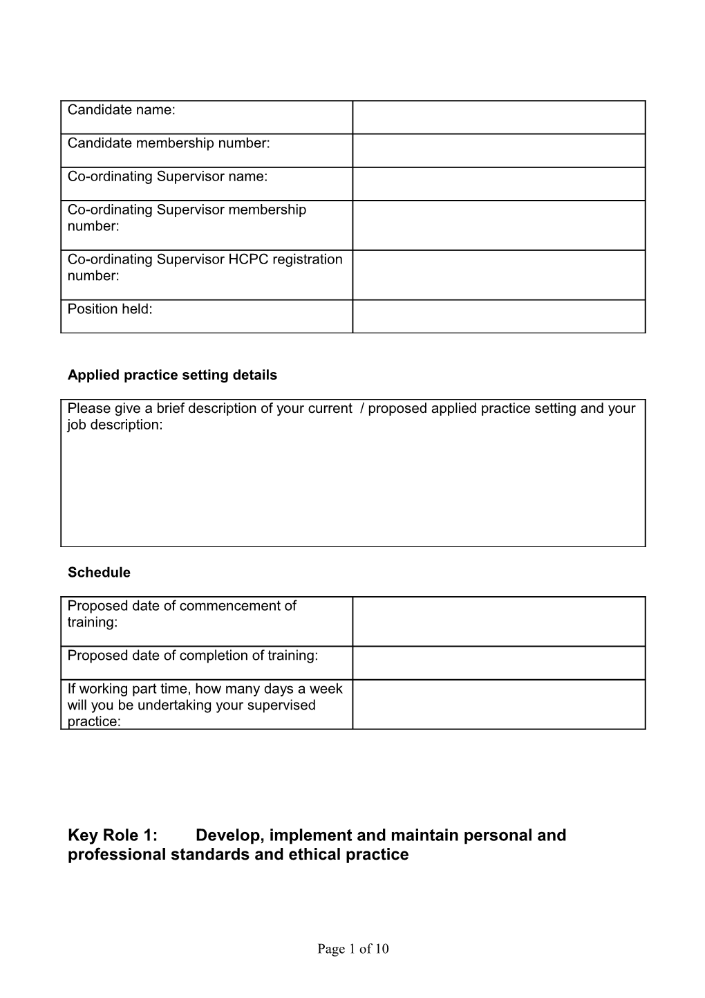 Applied Practice Setting Details