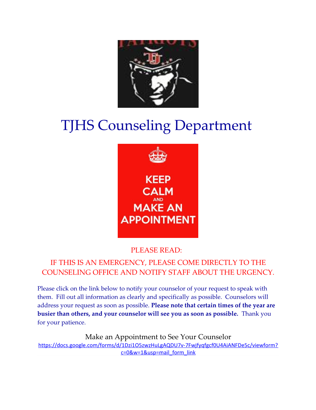 TJHS Counseling Department