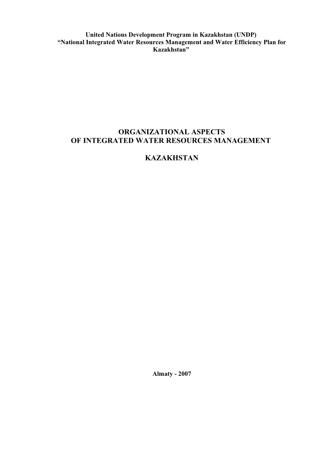 United Nations Development Program in Kazakhstan (UNDP)