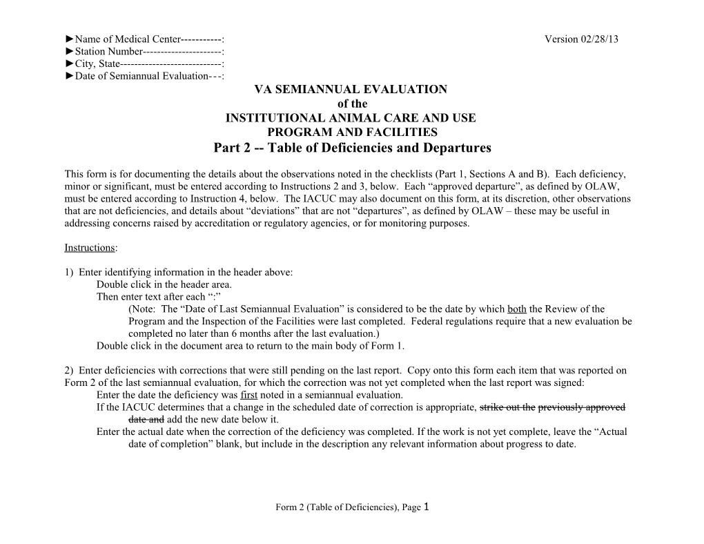 Semi-Annual IACUC Form 2, Feb 2004 Version