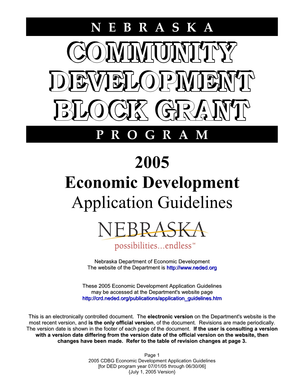 2001 Economic Development Application