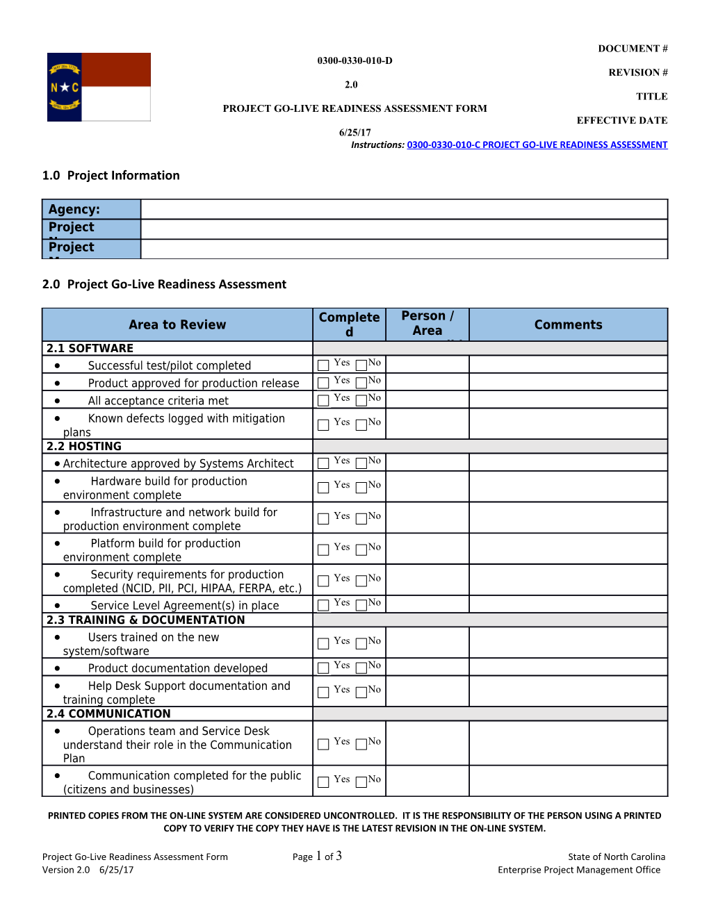 Status Reporting Checklist