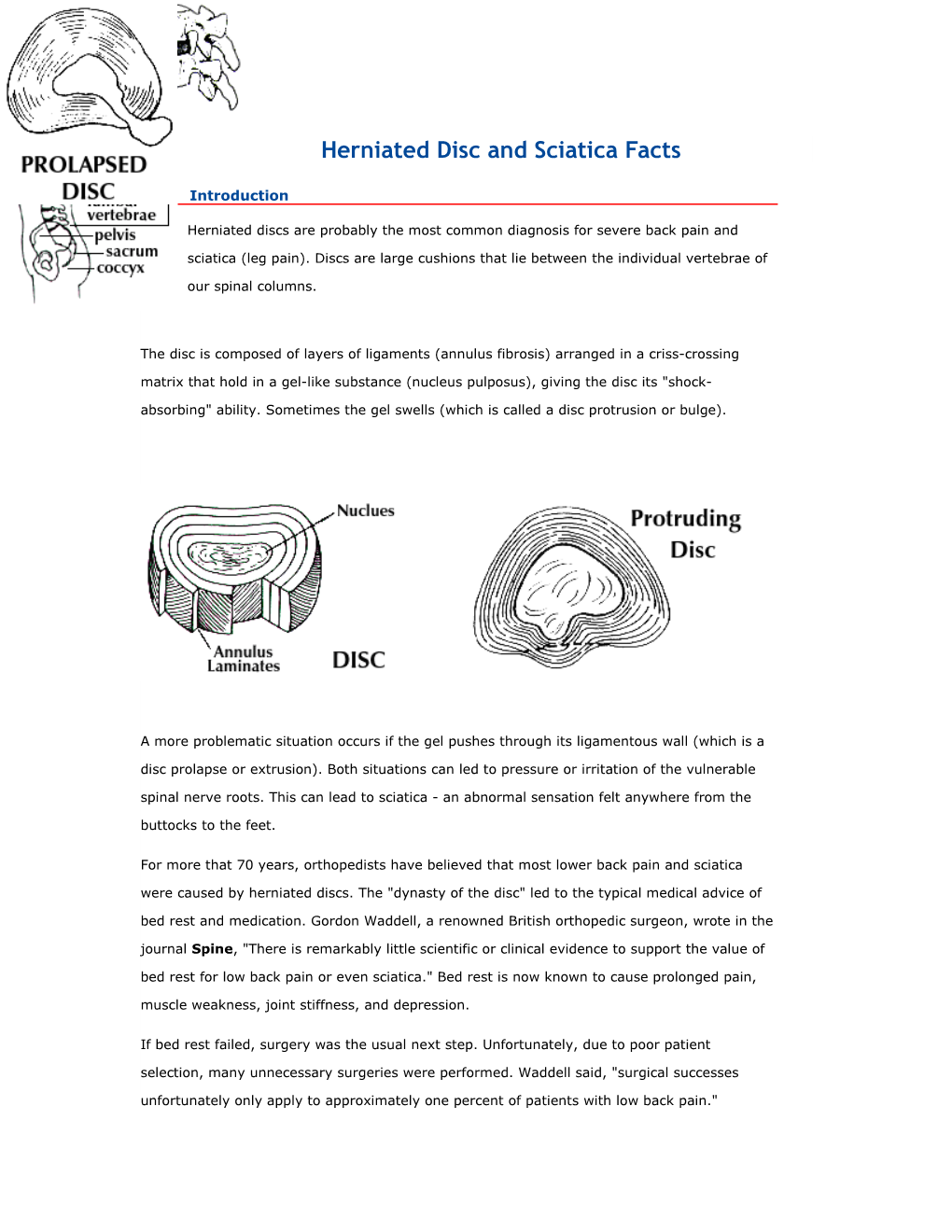 Herniated Disc and Sciatica Facts