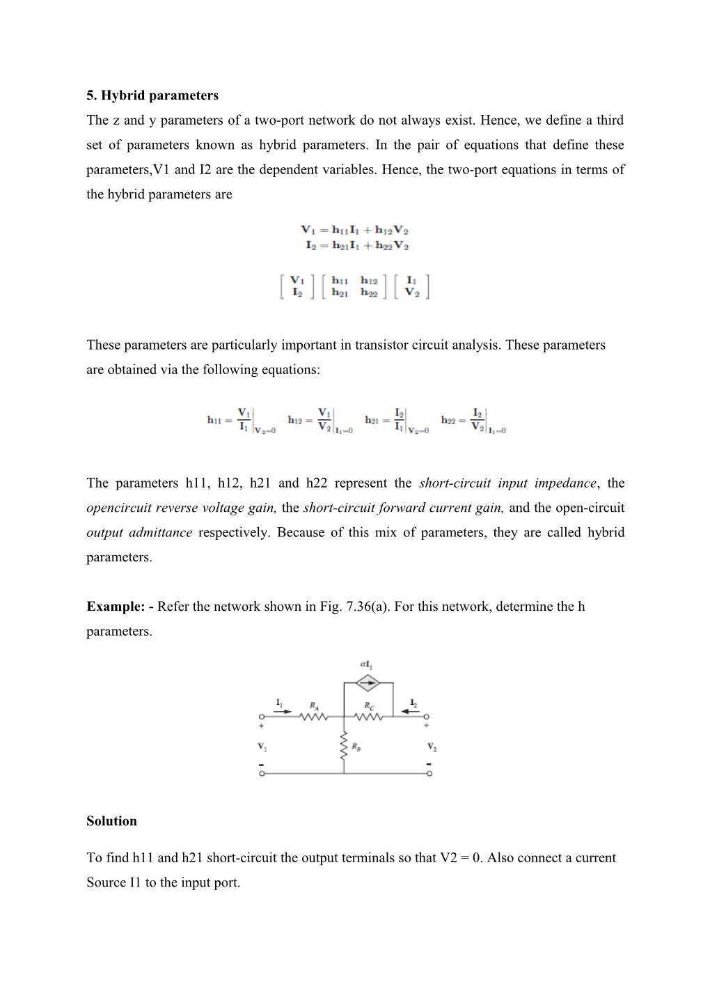 5. Hybrid Parameters