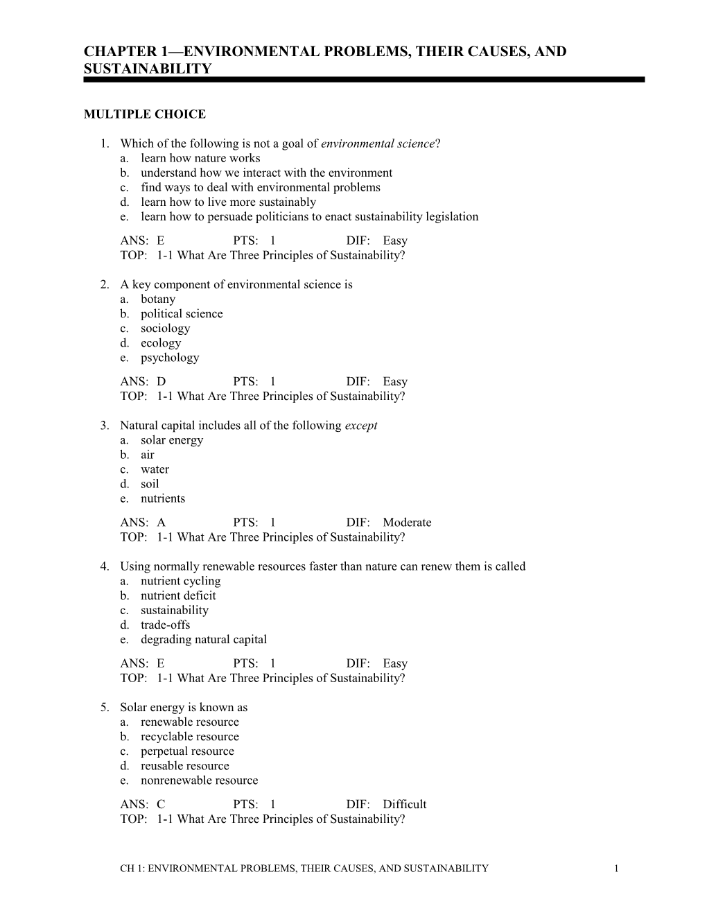 Chapter 1 Environmental Problems, Their Causes, and Sustainability