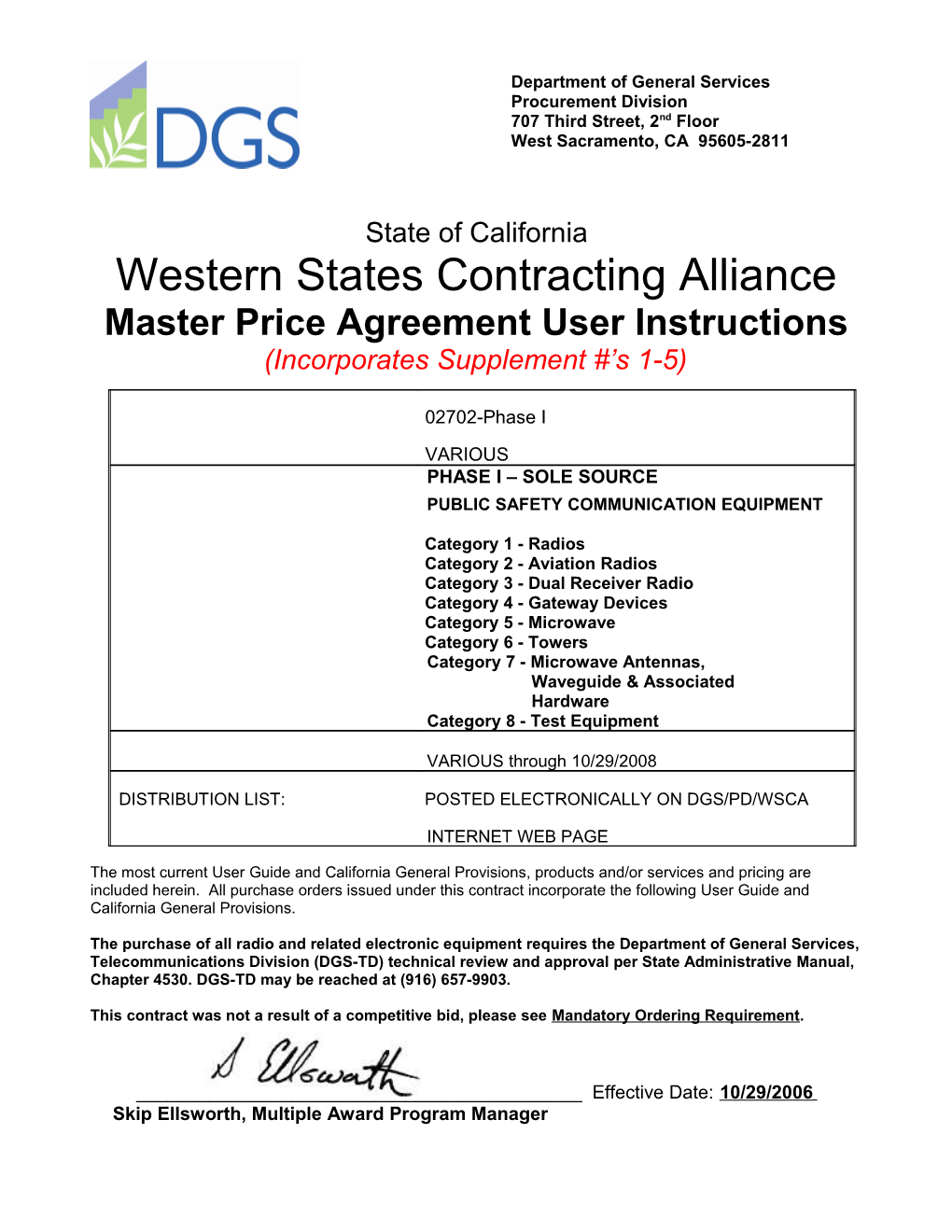 Western States Contracting Alliance (Wsca) User Instructions