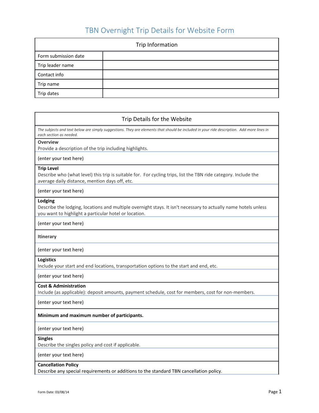 TBN Overnight Tripdetails for Website Form