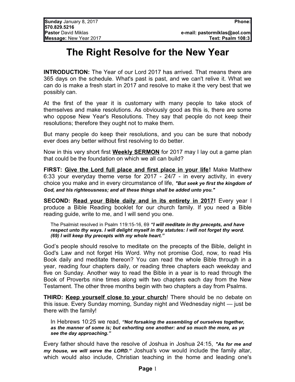 The Right Resolve for the New Year