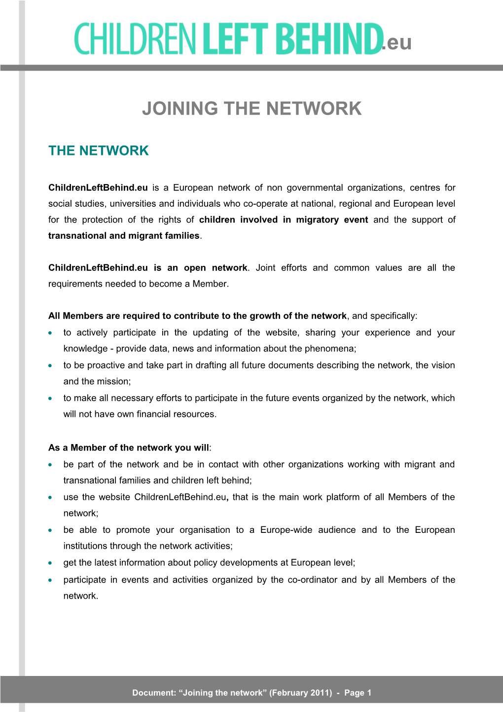 Joining the Network