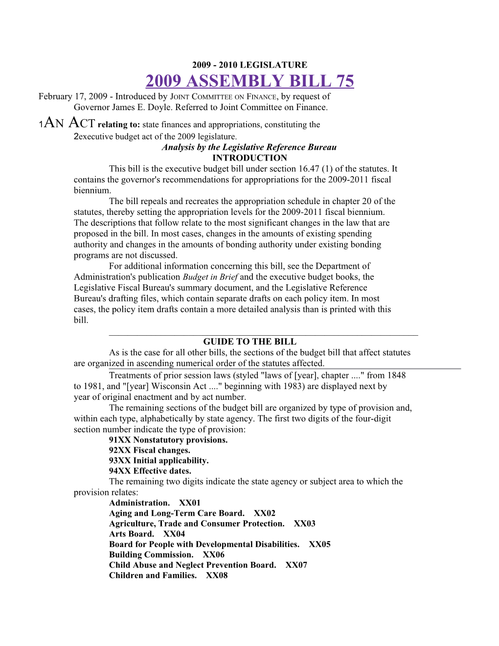 2009 Assembly Bill 75