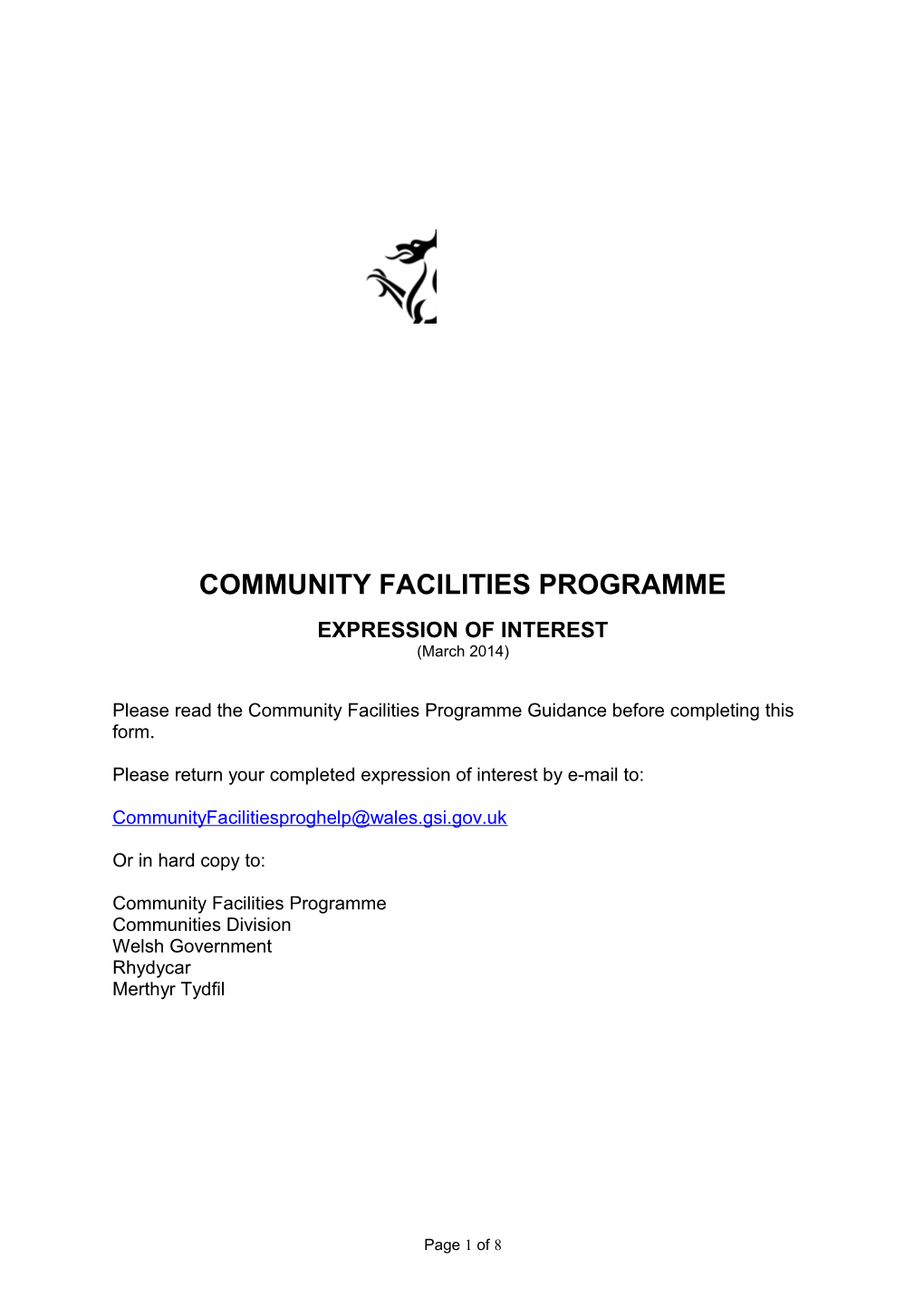 Community Facilities Programme