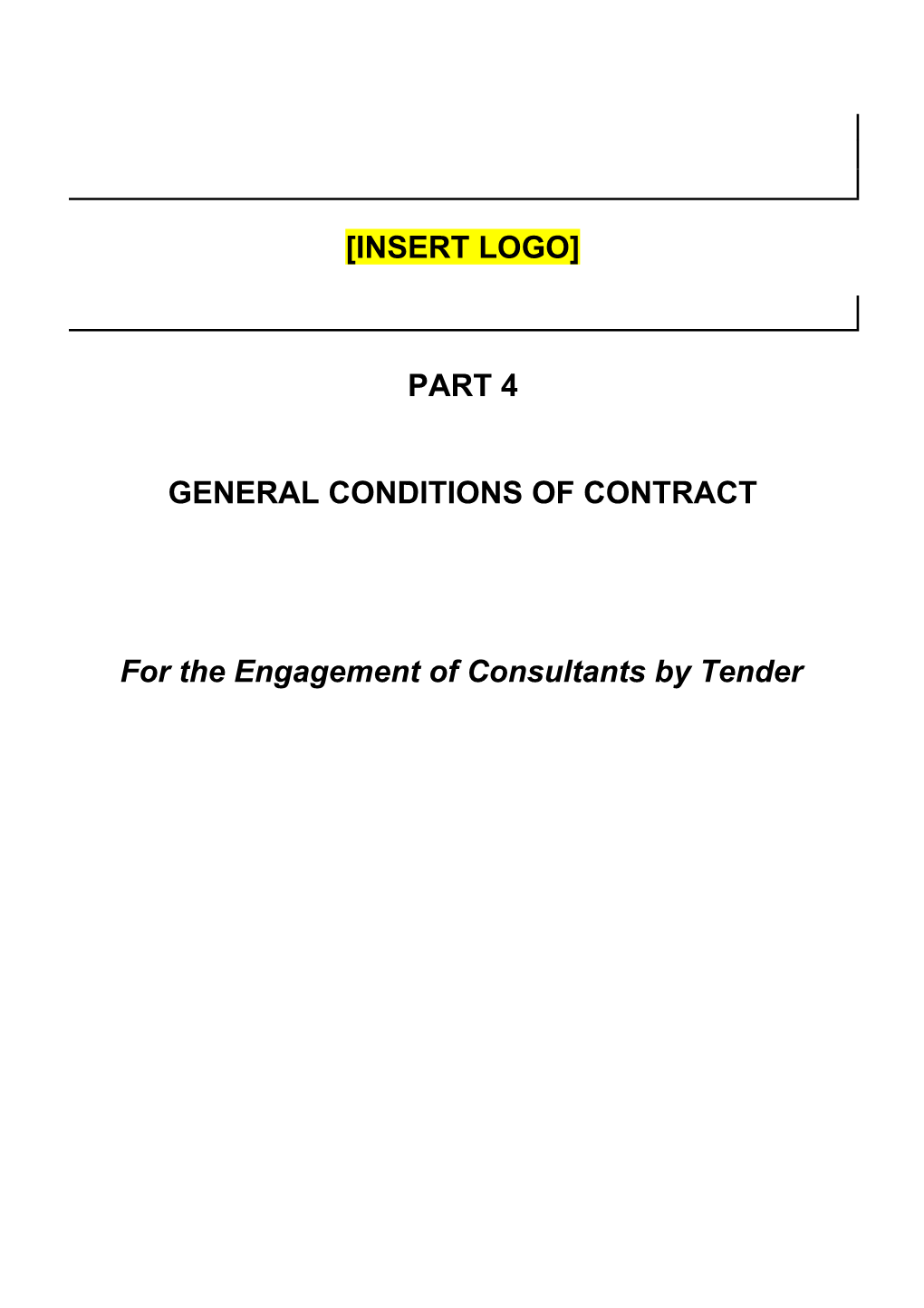 F4 General Conditions of Contract for Engagement of Consultants