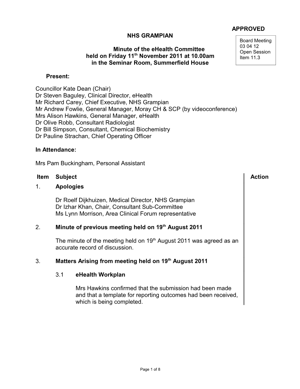 Item 11.3 for 3 Apr 2012 Ehealth Cttee 111111