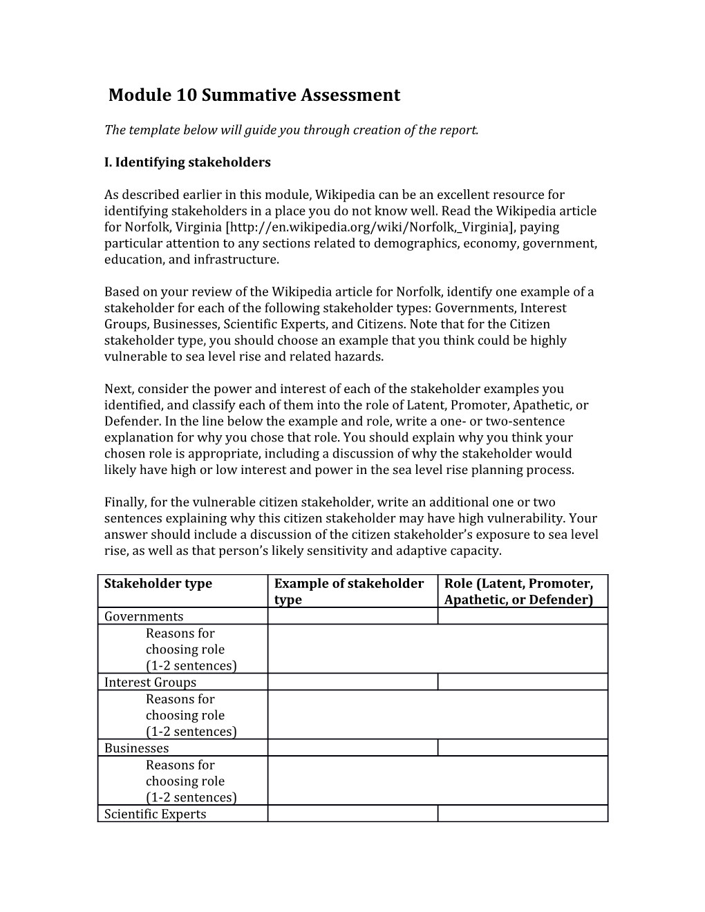 Module 10 Summative Assessment