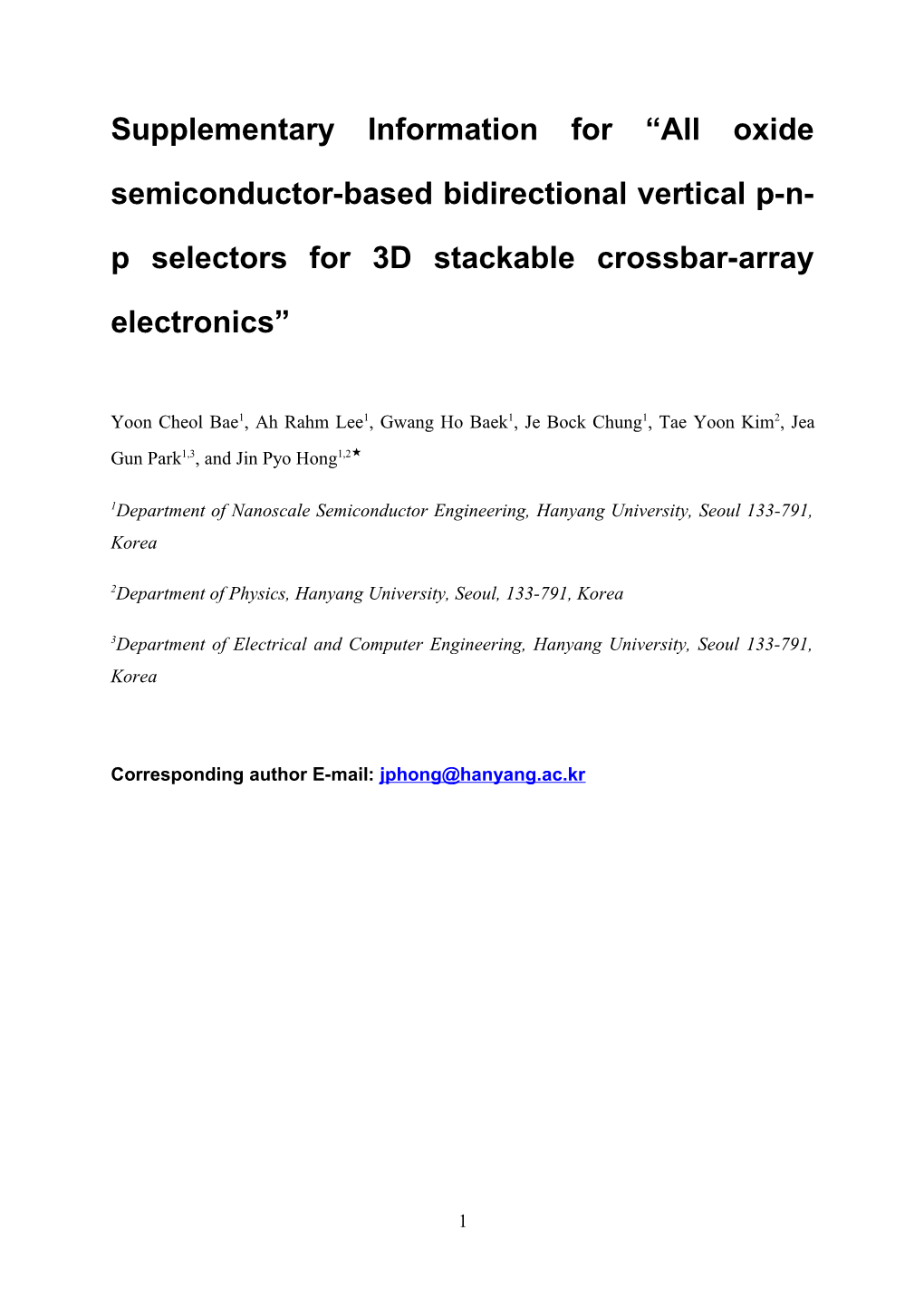 Supplementary Information for All Oxide Semiconductor-Based Bidirectional Vertical P-N-P