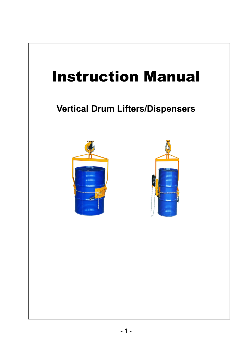 Thank You for Using This Drum Lifters
