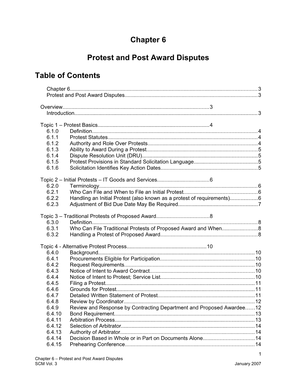 Protest and Post Award Disputes