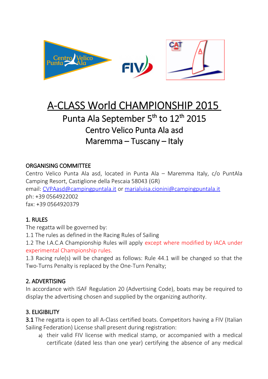A-CLASS World CHAMPIONSHIP 2015