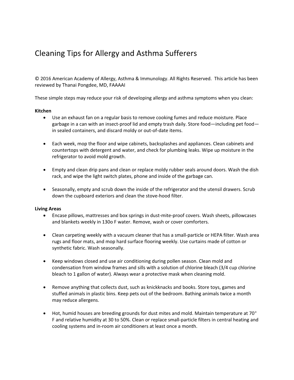 Cleaning Tips for Allergy and Asthma Sufferers