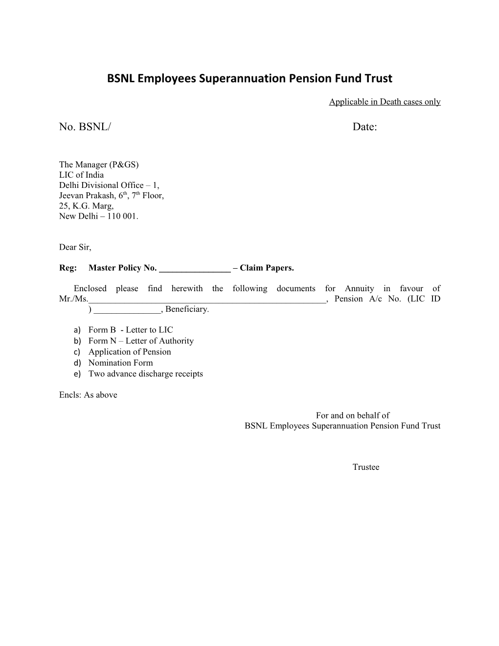 BSNL Employees Superannuation Pension Scheme